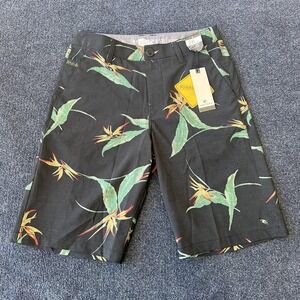Rip Curl Boardwalks Shorts Mens 28 Black Floral Bird Paradise Surfer Walkshort